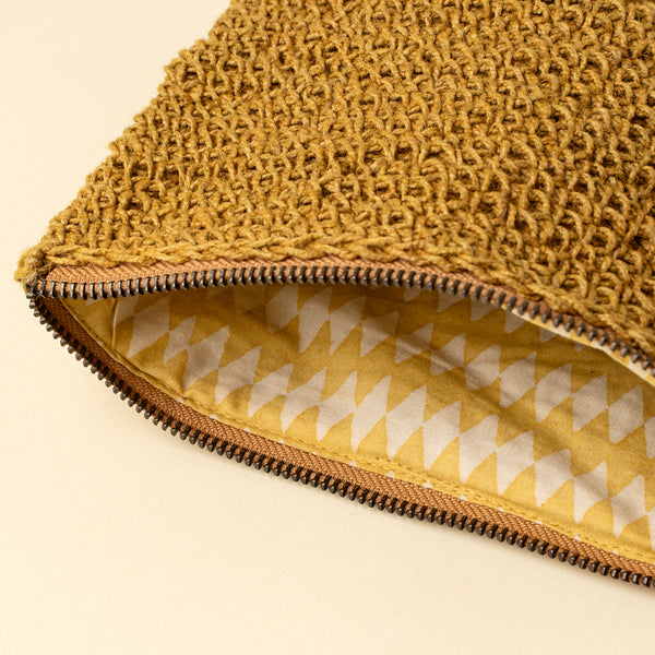 Lola Woven Jute Pouch, Ochre
