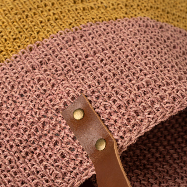Bella Woven Jute Tote, Sunset