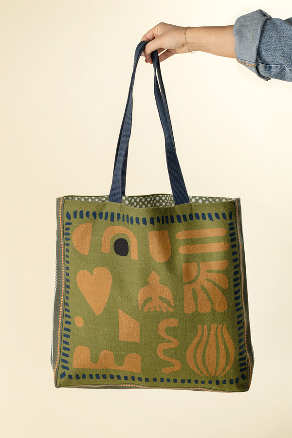 Spring Silhouettes Tote Bag, Green