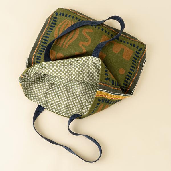 Spring Silhouettes Tote Bag, Green