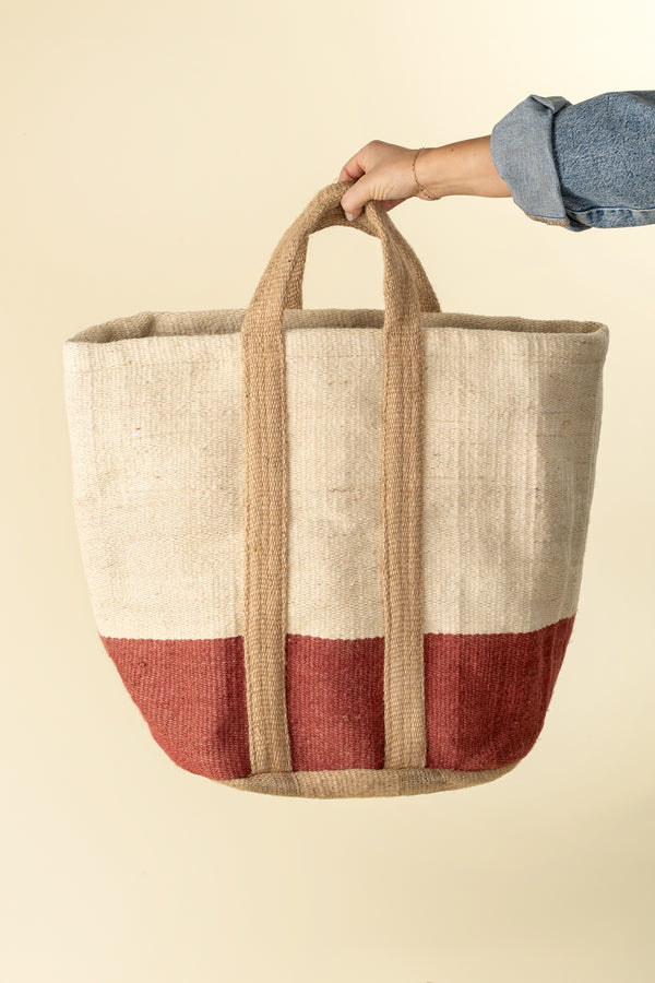 Jute Basket Bag, Pink