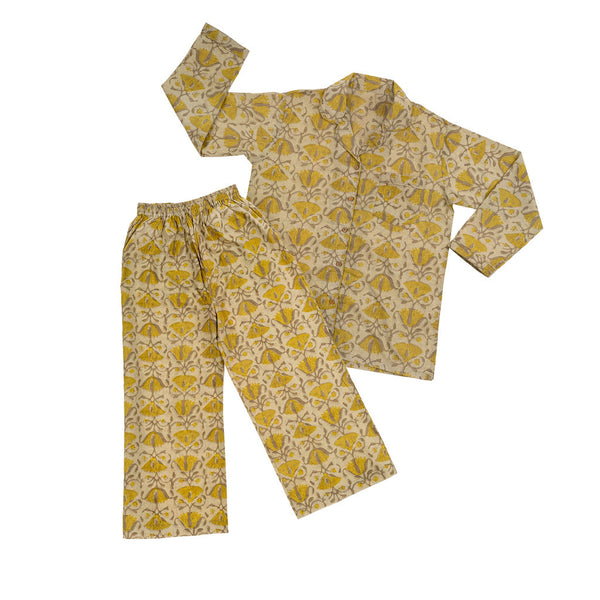 Lotus Block Print Pyjama Set - S/M