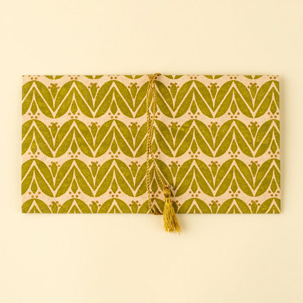 Laurel Block Print Envelope/Card, Olive