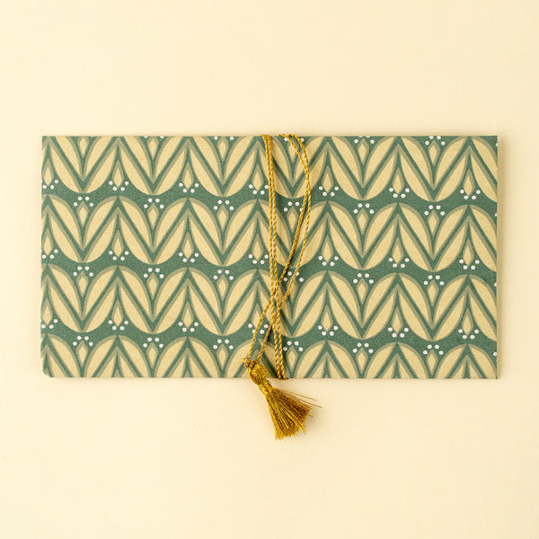 Laurel Block Print Envelope/Card, Emerald