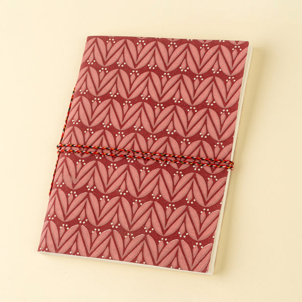 Laurel Block Print Notebook, Ruby