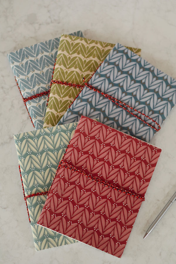 Laurel Block Print Notebook, Olive