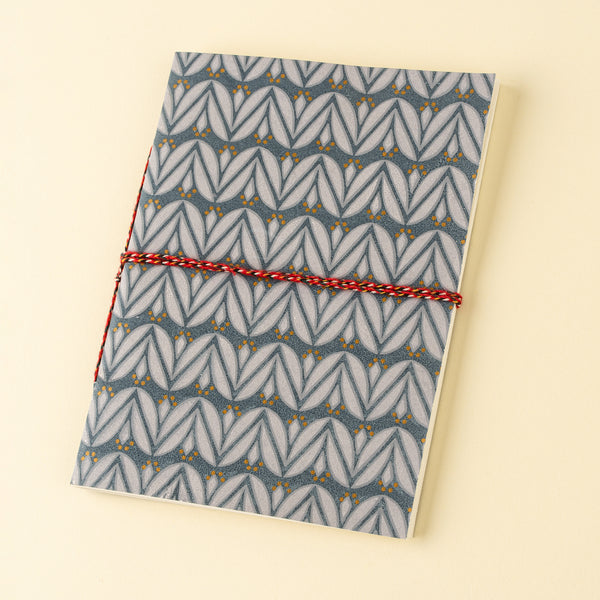 Laurel Block Print Notebook, Slate Blue