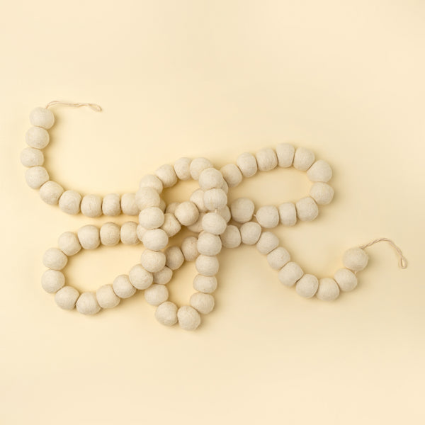 Cream Pom Pom Felt Garland