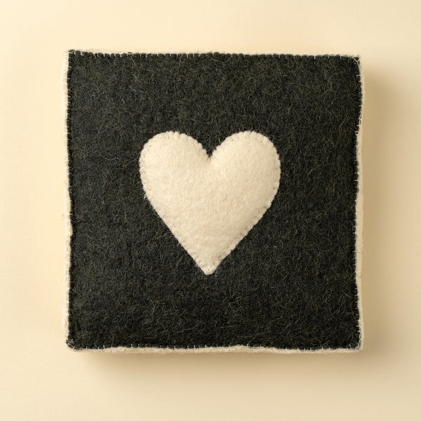 Cream Heart Felt Wall Plaque