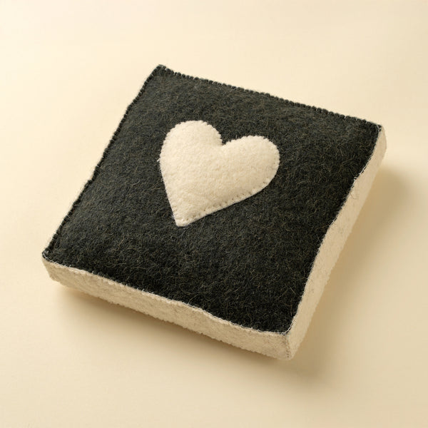 Cream Heart Felt Wall Plaque