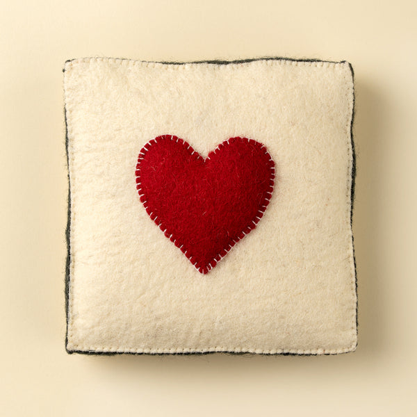 Red Heart Felt Wall Plaque
