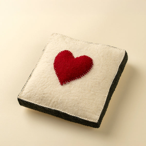 Red Heart Felt Wall Plaque