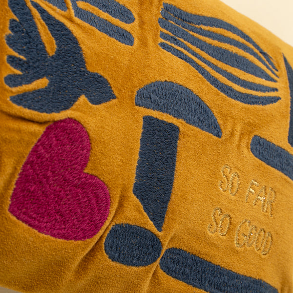 Spring Silhouettes Velvet Embroidered Pouch