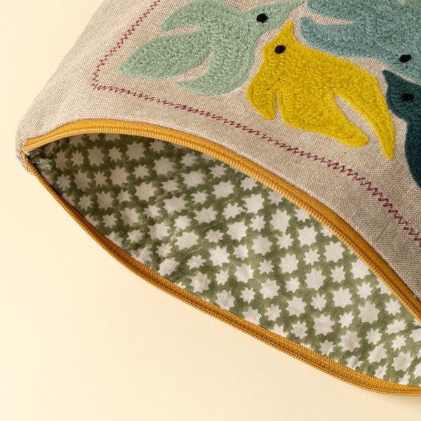 Birdsong Embroidered Pouch, Multi