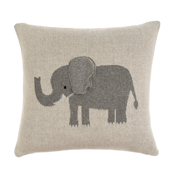 18x18 Elephant Knit Pillow