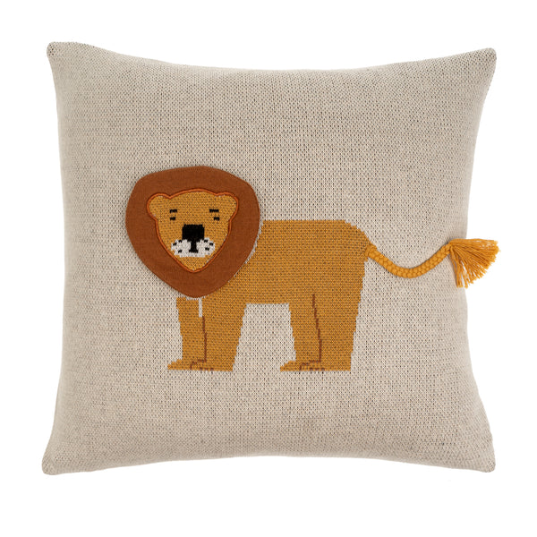 18x18 Lion Knit Pillow