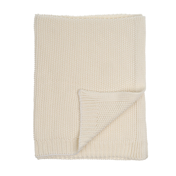 Nell Knit Baby Blanket, Cream