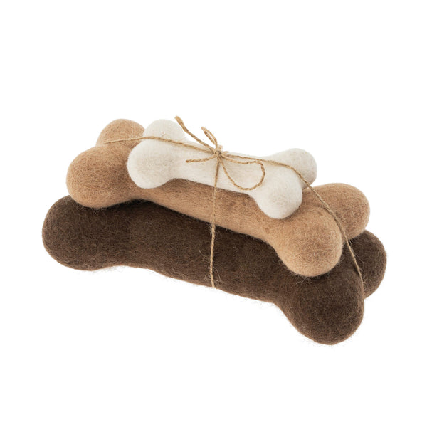 Felted Dog Bones S/3