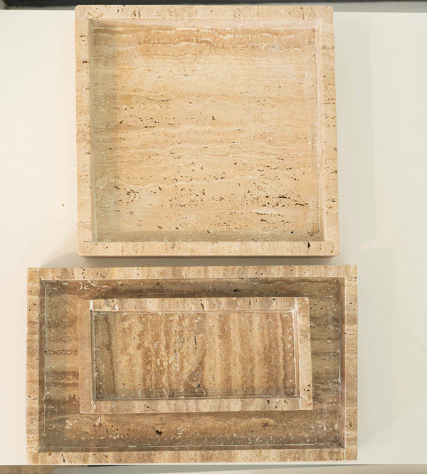 Rectangular Travertine Tray L