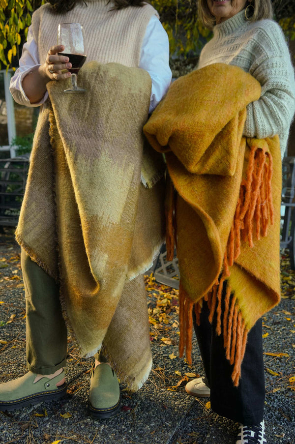 Oslow Wool Blend Throw, Turmeric