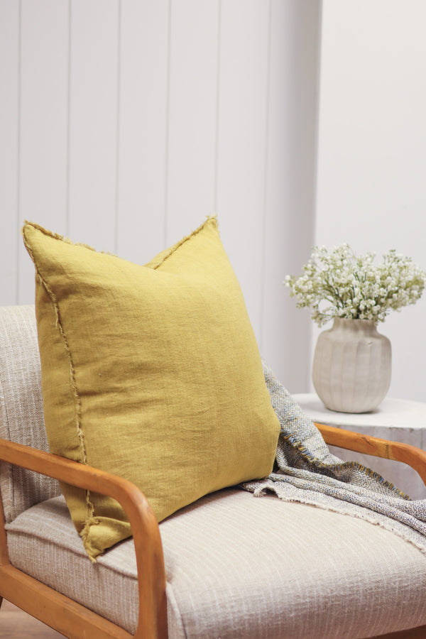 24x24 Lina Linen Pillow Honey