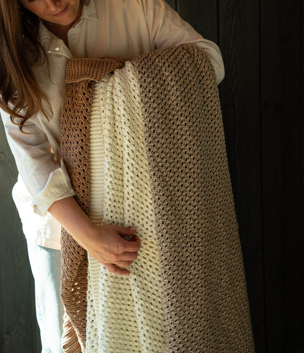 Chunky Knit Throw, Ivory