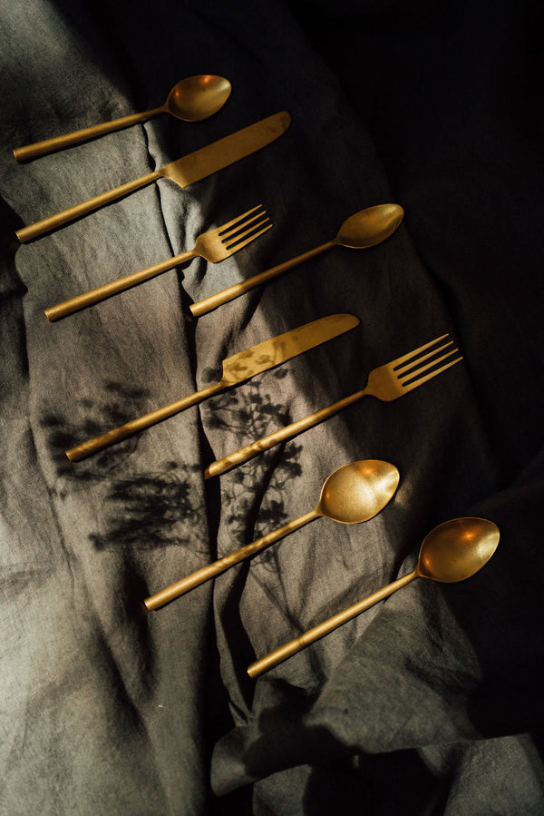 Tides Flatware S/5 Tumbled Gold