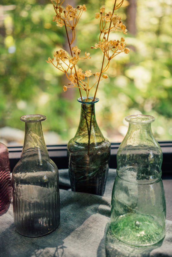 Recycled Glass Bottle Vase, Hazel Swirl