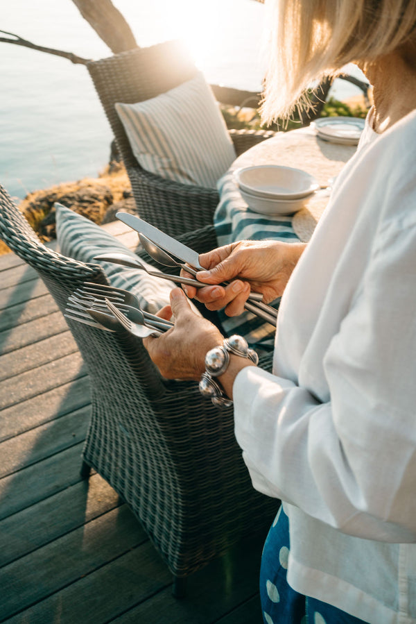 Tides Flatware S/5 Tumbled Stainless