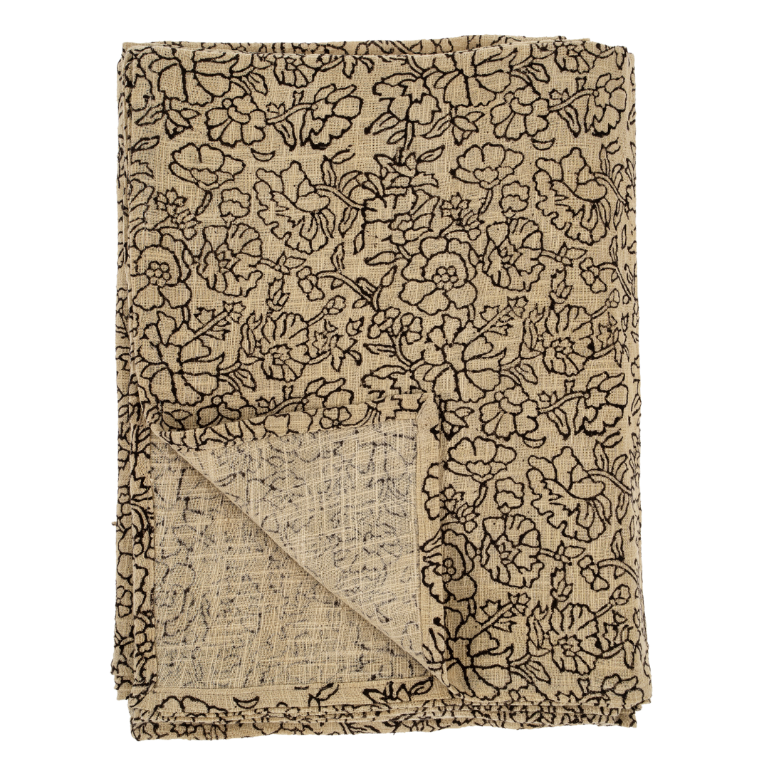 Poppy Block Print Tablecloth Natural – Indaba Home