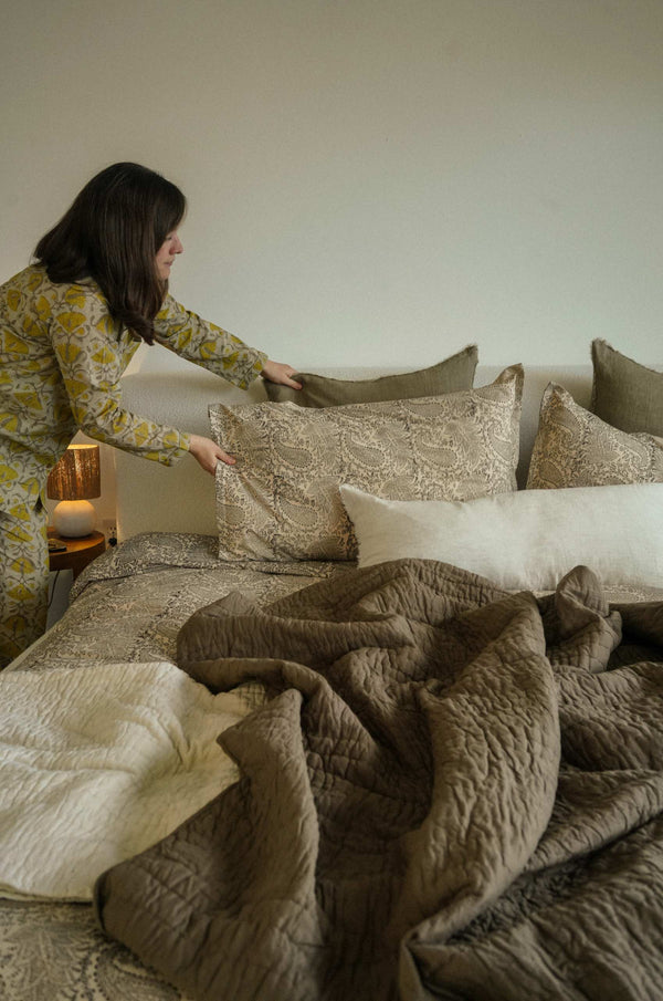 Saira Block Print King Duvet Set