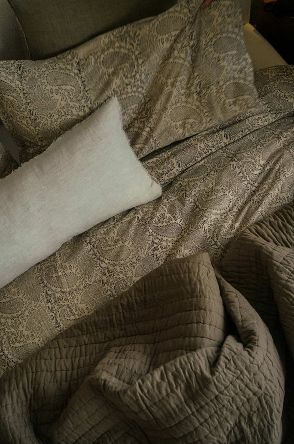 Saira Block Print King Duvet Set